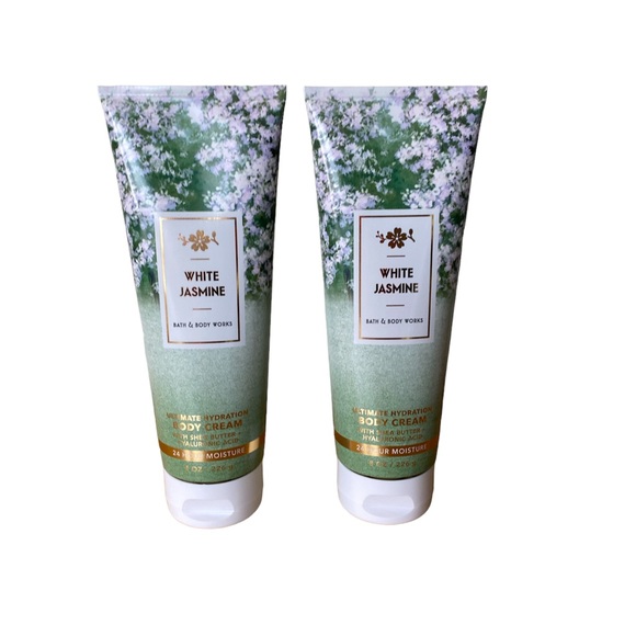 Bath & Body Works White Jasmine (Cedarwood) Body Cream w/Hyaluronic Acid x2